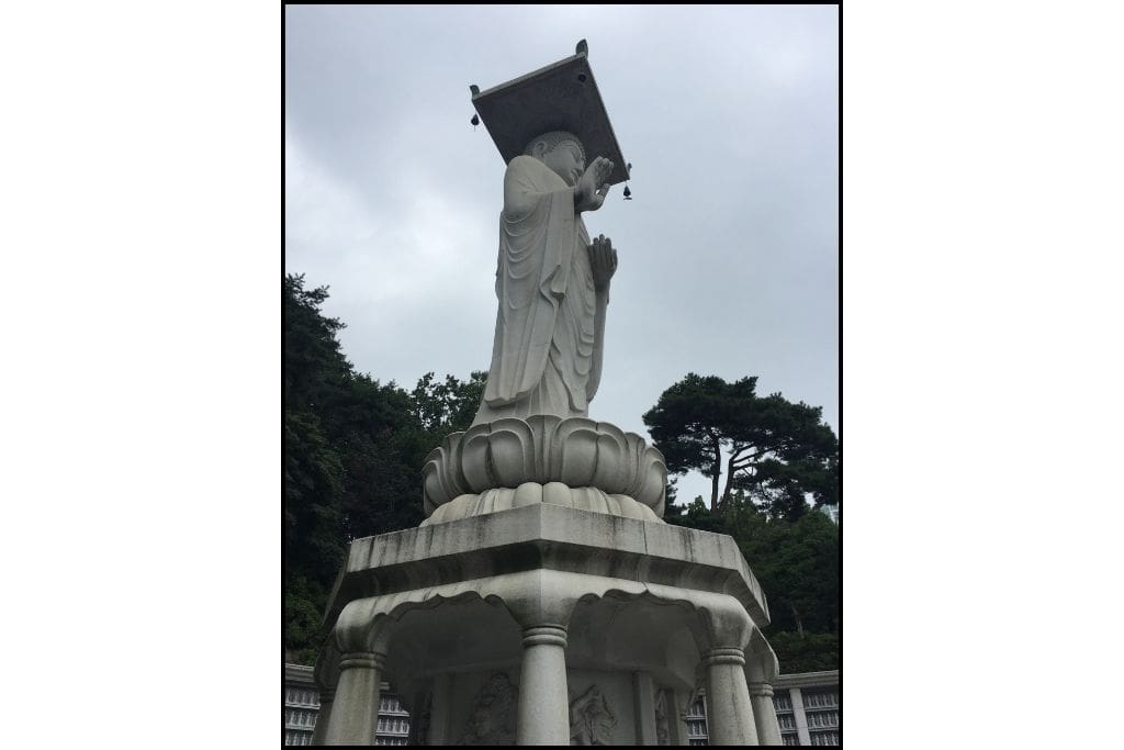 The 23m statue of Buddha at Bongeunsa temple in Gangnam