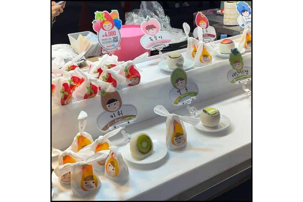 A dessert stall at Myeondong market in Seoul