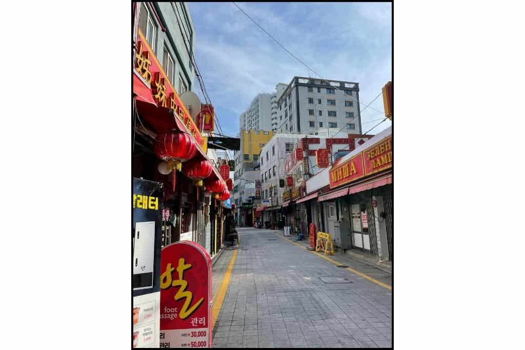 A street shot if China Town in Busan near the KTX staion.