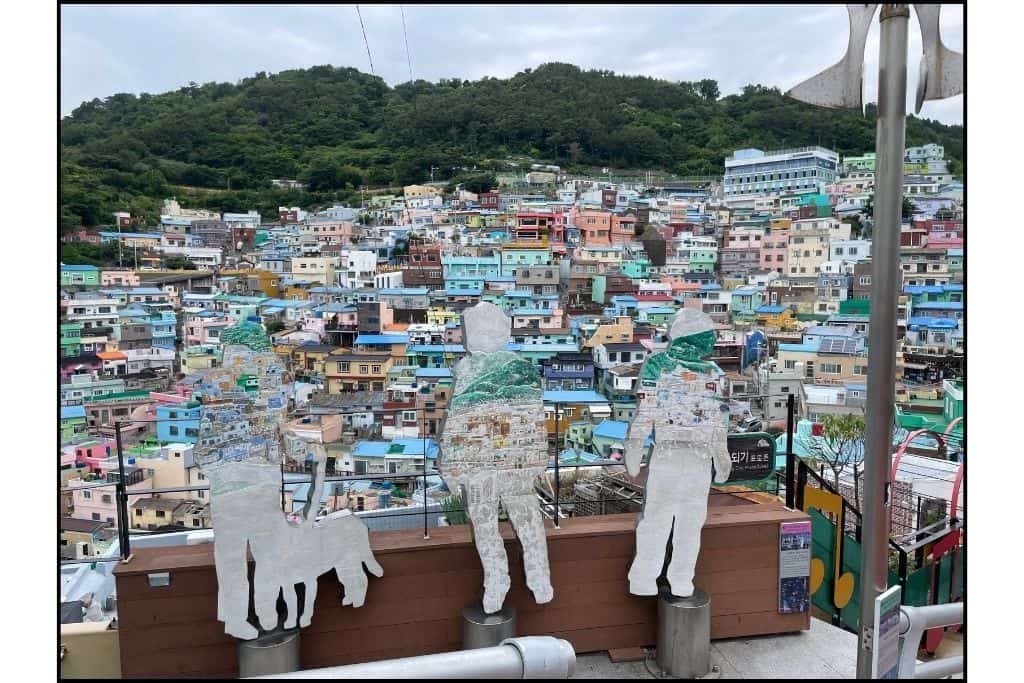 The first overview of Gamcheon Cultural Village, one of many things to do in Busan 