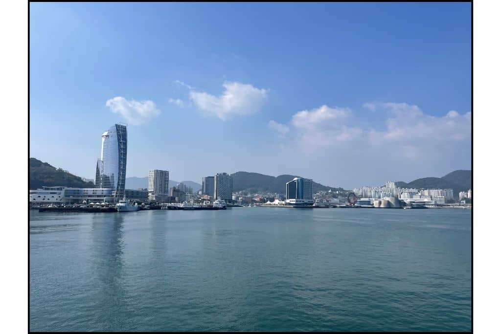 A view of the bay from Odongo Island of Expo Ocan Park, a realxing this to do in Yeosu